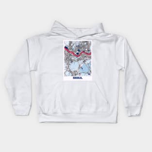 Seoul - South Korean MilkTea City Map Kids Hoodie